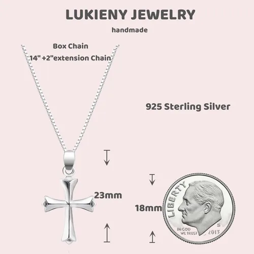 Miniatura 4 de Dainty Sterling Silver Cross Necklace for Girls First Communion Gifts for Girls Confirmation Gifts for Teenage Girl Baptism Gifts for Girl