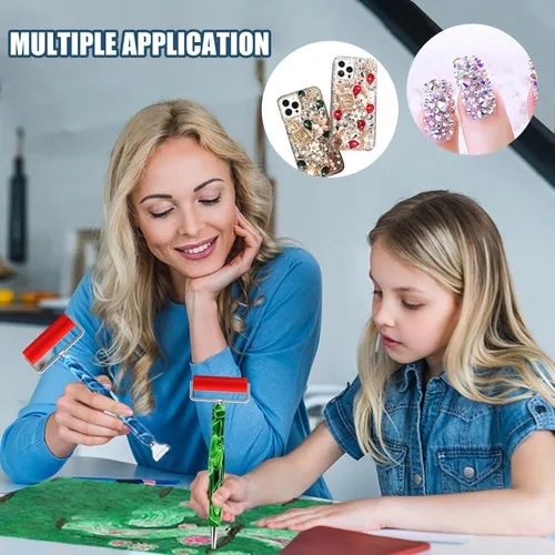 Miniatura 5 de Heyseri Juego de 14 piezas de herramientas y accesorios para bolígrafos de pintura de diamantes, exquisitas puntas de bolígrafo de metal de acero