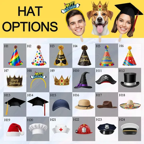 Miniatura 3 de Recorte de cabeza grande en un palo – Recortes faciales personalizados para fiestas, graduaciones, cumpleaños o bodas Accesorio de foto