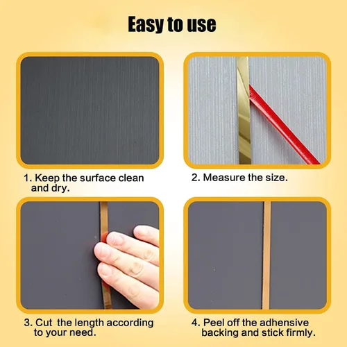 Miniatura 3 de Moldura dorada para pared, de acero inoxidable de 16.4 pies, acabado metalizado similar a un espejo, acabado flexible para techo y suelo