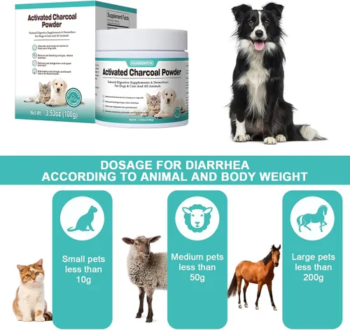 Miniatura 4 de Carbón activado para perros, gatos y todas las mascotas, carbón para intoxicación de perros, malestar digestivo y alivio de gases, soporte hepático