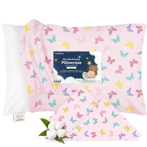 Miniatura 10 de KeaBabies Funda de almohada para niños pequeños de 13 x 18 pulgadas, funda de almohada de algodón orgánico para niños, niñas, funda de algodón suave