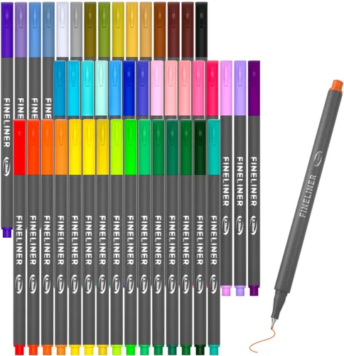 Vanstek - Juego de 46 bolígrafos de colores para planificador de diario, bolígrafos de línea fina para diario, escritura, colorear, dibujo, toma de