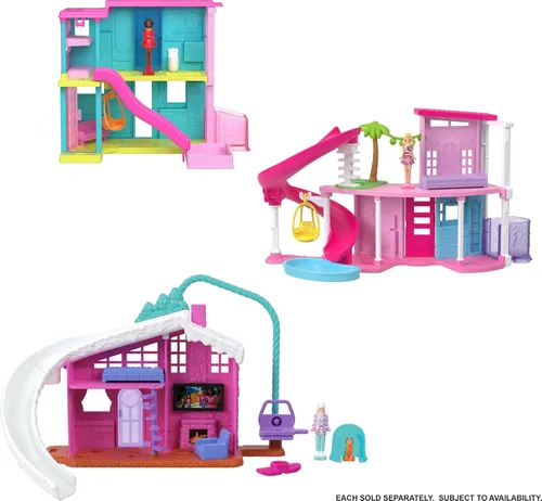 Miniatura 4 de Sets de casas de muñecas Barbie Mini Land, mini casa de los sueños con muñeca sorpresa de 3.8 cm, muebles y accesorios, además con ascensor