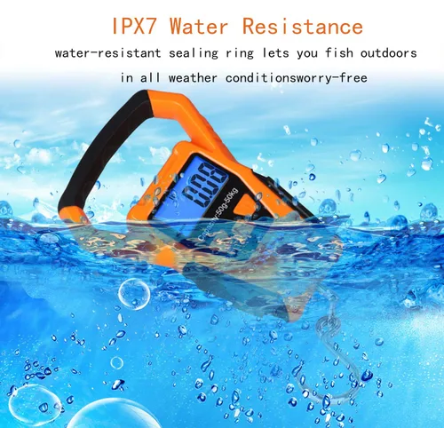 Miniatura 3 de ZHL - Báscula de pesca impermeable con regla báscula de equipaje gancho para colgar peso pantalla LCD retroiluminada de 1102lbs Bolsa Waterprof y 2