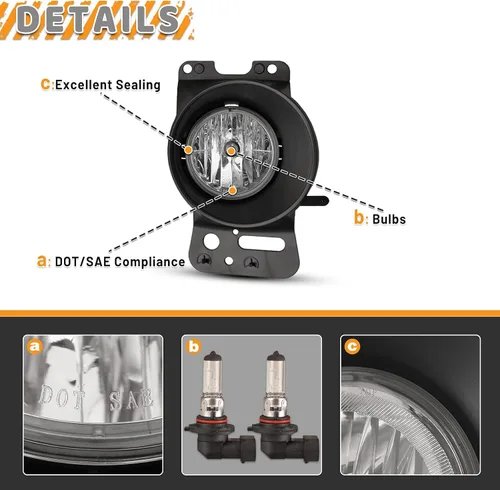 Miniatura 4 de Luces Antiniebla para Ford F-150 2005 2006 2007 2008 F150 Conjunto de lámparas para Lincoln Mark LT 2006-2008/2010 Conductor Pasajero Reemplazo