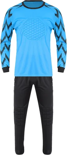 Miniatura 3 de Camisa de portero acolchada para niños, manga larga, conjunto de jersey y pantalones de fútbol para uniforme de fútbol, kit de portero para niños