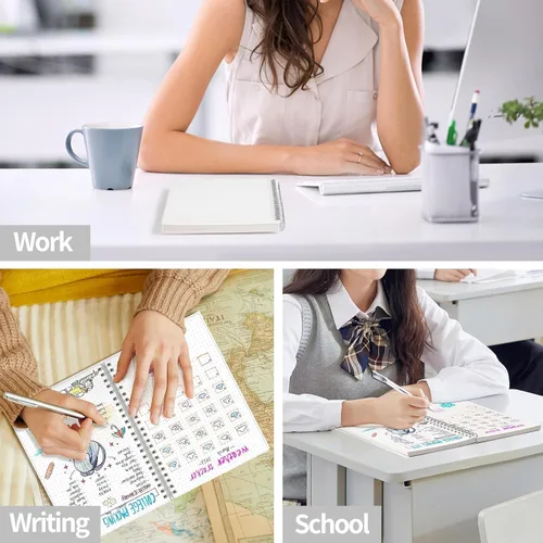 Miniatura 7 de AHGXG Diario Punteado con Viñetas - Cuaderno Espiral con Cuadrícula de Puntos de 8.5" x 11", A4 Cuaderno Grande Punteado, Papel Grueso de 100 GSM