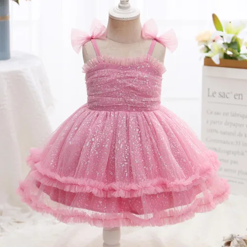 Miniatura 137 de IMEKIS Vestido de princesa de cumpleaños para niña pequeña, confeti brillante, bohemio, arco iris, pastel, sesión de fotos, traje para 1-6T