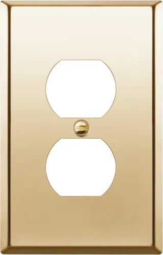 Miniatura 27 de ENERLITES Placa de pared de metal dúplex para receptáculos, cubierta de salida de acero inoxidable, resistente a la corrosión, tamaño de 1 banda