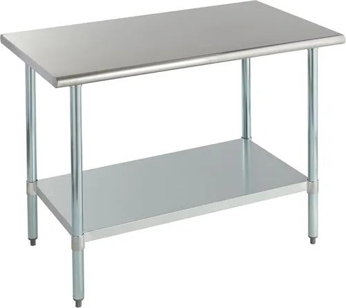 Miniatura 38 de Mesa de acero inoxidable para preparación y trabajo con protector contra salpicaduras, 24x72 pulgadas