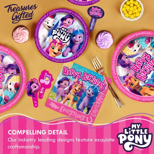 Miniatura 6 de Treasures Gifted Servilletas con licencia oficial de My Little Pony – Paquete de 32 – Suministros para fiesta de cumpleaños de My Little Pony