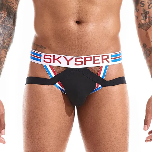 Miniatura 82 de SKYSPER Jock Strap Athletic Supporter para hombres Sexy Jockstrap Ropa interior masculina
