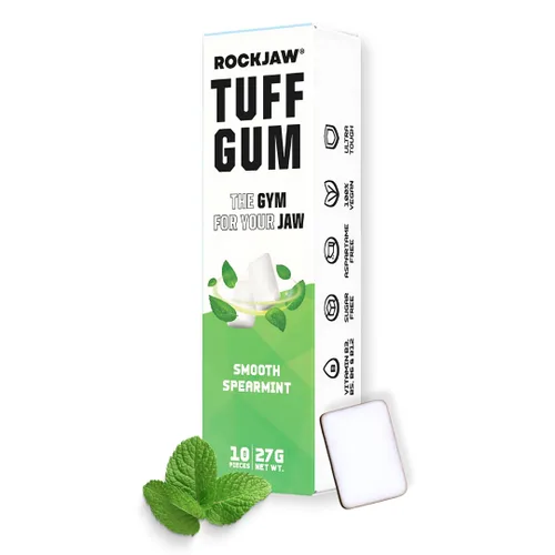 Miniatura 11 de ROCKJAW® Tuff Gum 2.0 con vitaminas B (sin tim), paquete de 10 unidades, 100% xilitol, sin aspartamo, sin azúcar (mango exótico)