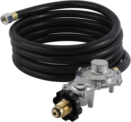 Miniatura 5 de Artilife Manguera reguladora de propano de dos etapas de 10 pies con conexión POL estándar x 3/8 pulgadas hembra para RV, parrilla, generador