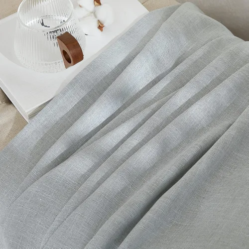Miniatura 7 de NICETOWN - Cortinas de lino gris claro para habitación de niños, bolsillo para barra y trabilla trasera, parte superior de lino tejido