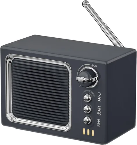 Miniatura 11 de Altavoz Bluetooth retro, mini altavoz Bluetooth inalámbrico portátil vintage con sonido de ruido blanco 5 W, sonido fuerte manos libres, llamada Rosa