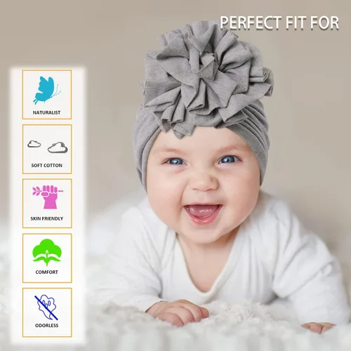 Miniatura 4 de Turbante para bebé, sombrero de niña, turbante para niñas pequeñas, sombreros turbantes para bebés y niñas pequeñas con gorro de lazo