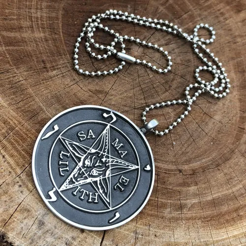 Miniatura 5 de Joyería de la Iglesia de Satanás El Sello de Baphometa SAMAEL-LILITH Pentáculo invertido Estrella Satánica Diablo LaVeyan Satanism Wicca Witchcraft