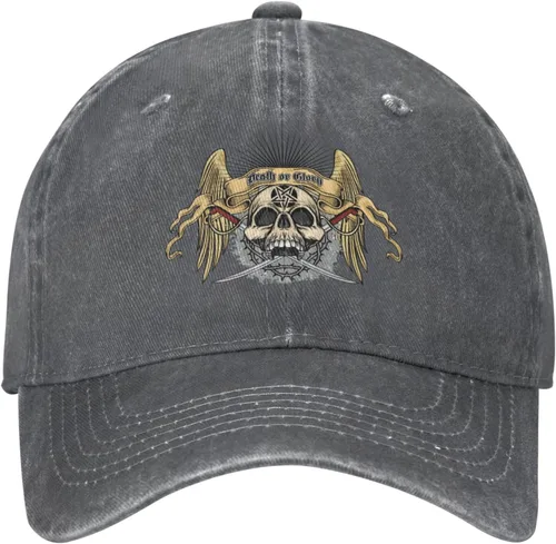 Miniatura 2 de Cowboy Hat Trendy Hats for Man and Women Djustable Four Season Outdoor Baseball Cap of Hell Skull with Angel Deep Heather
