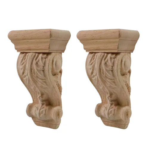 Miniatura 14 de Woogim 2 soportes de madera tradicionales de madera para estantes decorativos para el hogar, techo, esquina, decoración de esquina de 1.97 pulgadas