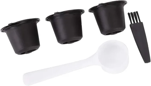 Miniatura 6 de 3 cápsulas reutilizables para el hogar, cápsulas de café para el hogar, cápsulas recargables aptas para Nespresso (negro)