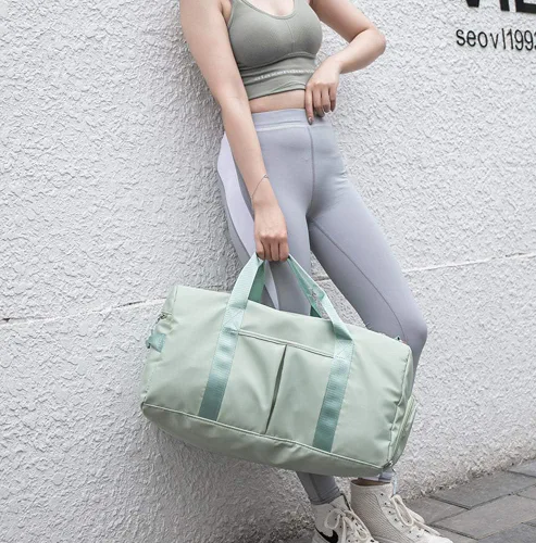 Miniatura 8 de KARRESLY Bolsa de gimnasio deportiva para mujeres u hombres, bolsa de viaje con bolsillo húmedo y compartimento para zapatos para entrenamiento