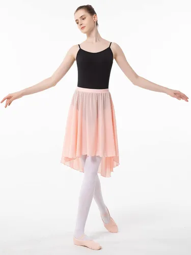 Miniatura 2 de PLIKSUVER Falda cruzada de ballet para mujer, falda de baile de gasa con cintura elástica para mujeres, niñas y adultos