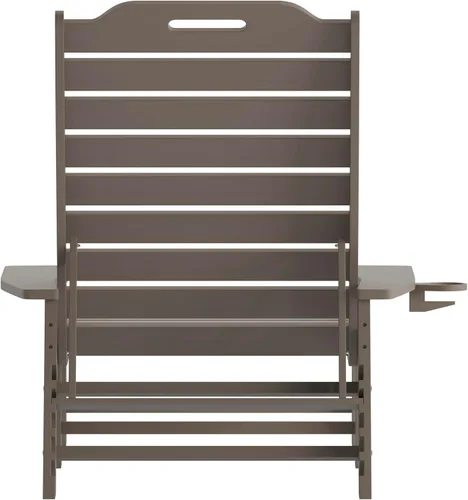 Miniatura 7 de Flash Furniture Monterey Tumbona Adirondack ajustable con soporte para tazas, silla de descanso de polietileno de alta densidad para todo