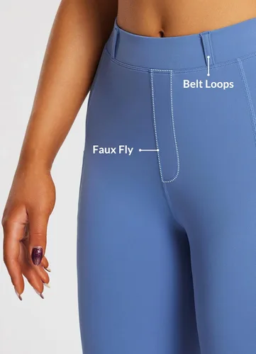 Miniatura 10 de baleaf Pantalones de equitación para mujer, pantalones ecuestres con parche en la rodilla, mallas de equitación con trabillas para cinturón