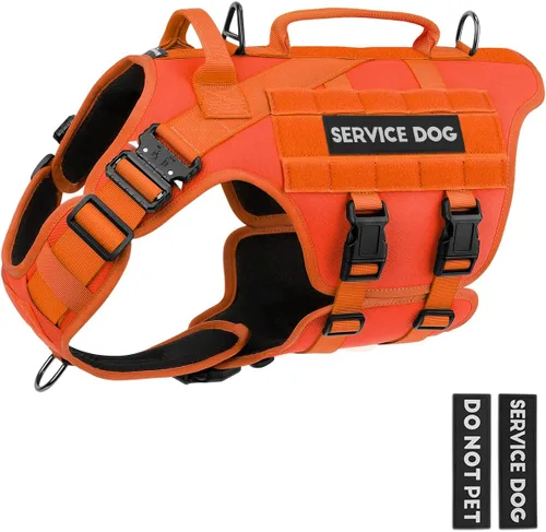 Miniatura 20 de Arnés táctico para perros - PETNANNY Chaleco para perro de servicio para perros grandes Cobertura corporal completa en arnés para perros de Rosa
