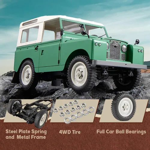 Miniatura 5 de BEEZRC FMS 1/12 RC Crawler Land Rover Series II RC RTR 4WD 2.4G Model Car Hobby RC Crawler RC Cars Offroad RC Truck Auto de control remoto con Verde