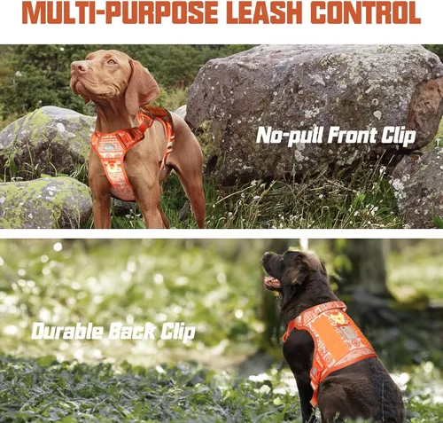 Miniatura 5 de AUROTH Arnés táctico para perros grandes, sin tirones, ajustable, reflectante, K27, entrenamiento de trabajo, chaleco para mascotas, arnés
