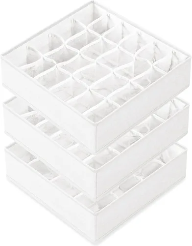 Miniatura 11 de Criusia Organizador de Cajones para Ropa de 6 Piezas - 90 Celdas Organizadores de Closet y Almacenamiento para Cuarto de Bebé - Organizador de Beige