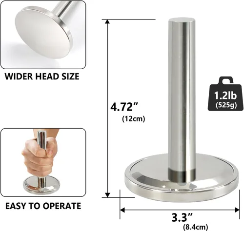 Miniatura 4 de KAYCROWN Martillo ablandador de carne, aplanador de carne, mazo de carne de cocina de acero inoxidable para aplanar carne de carne de aves