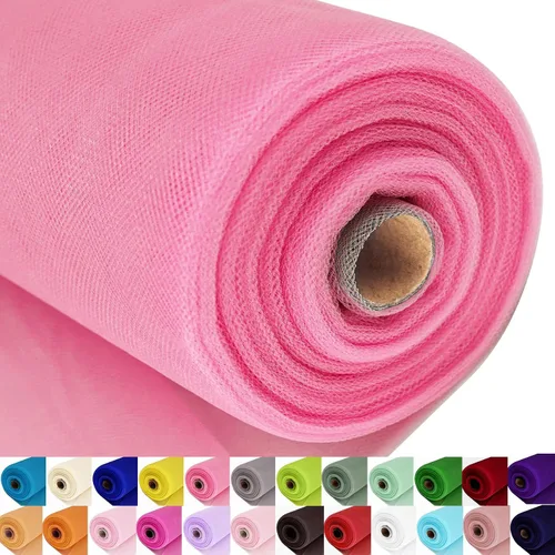 Miniatura 41 de Rollos de tela de tul, 54 pulgadas por 10 yardas (30 pies), cinta de tul para decoración de fiestas de boda, rollo de tela transparente en bobina
