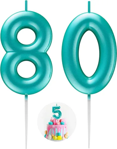 Miniatura 37 de Velas número 2 arcoíris con número 3D de feliz cumpleaños para decoración de fiesta de pastel de cumpleaños, suministros de celebración