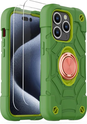 Miniatura 29 de KCJ Funda para iPhone SE 2022/2020, iPhone 8/7/6/6S, con [2×Protectores de Pantalla][Soporte de Anillo] Silicona Suave+PC Duro Protección Completa