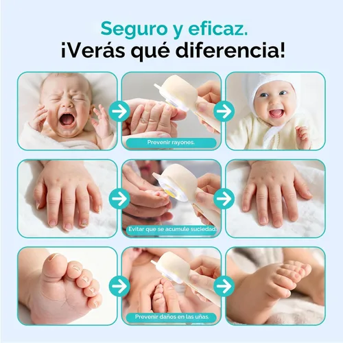 Miniatura 7 de COSLUS Lima de uñas para bebé, cortadora de uñas eléctrica para bebé, cortaúñas para bebé, suave, silenciosa con luz de 360°, segura para el lijado