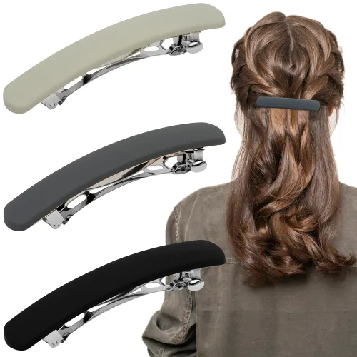 Miniatura 11 de ATODEN Pinzas para el cabello, 4 pasadores franceses mate neutros para cabello fino y fino, horquillas para el cabello y accesorios para mujeres