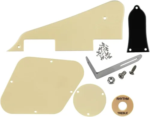 Miniatura 9 de FLEOR Juego de tornillos de placa trasera de golpeador de 1 capa, anillo de interruptor y soporte, ajuste LP Style Guitar Pickguard Reemplazo