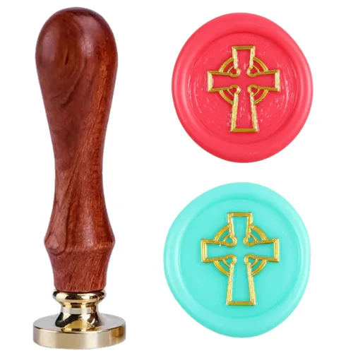 Miniatura 27 de Sello de cera de trébol de cuatro hojas, sello de trébol de la suerte con mango de palisandro 1'' 2.5cm, sello distintivo de cera de sellado, un