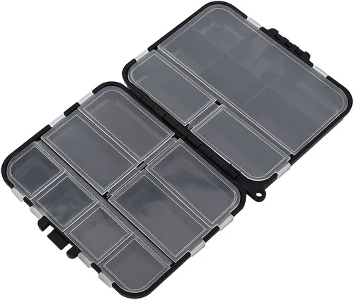 Miniatura 5 de Cajas de aparejos de pesca, caja organizadora de pesca portátil, 26 compartimentos individuales, caja de almacenamiento de cebos de pesca, caja