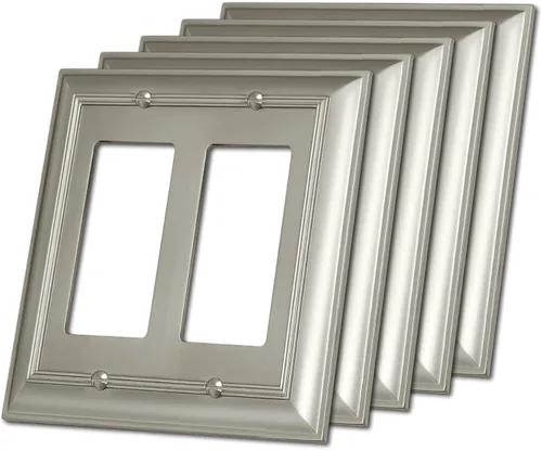 Miniatura 12 de BESTTEN Grand Collection - Placa de pared decorativa de latón envejecido de aleación de zinc de 4 cuadras, cubierta de enchufe de latón antiguo