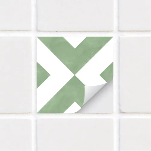 Miniatura 50 de Adhesivos de vinilo para azulejos de pared autoadhesivos, calcomanías impermeables para decoración de cocina, baño, línea ondulada de abulón, 6 x 6