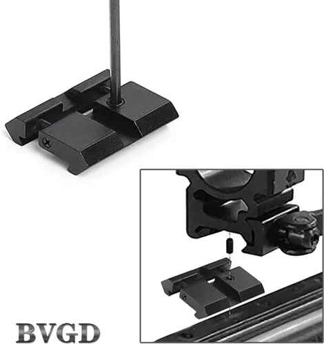 Miniatura 5 de Adaptador de riel de cola de milano a Picatinny Weaver de perfil bajo, 2 unidades, 3/8 pulgadas, 0.433 in a 7/8 pulgadas, adaptador de riel