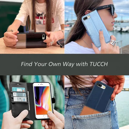 Miniatura 9 de TUCCH - Funda tipo cartera para iPhone 8 Plus