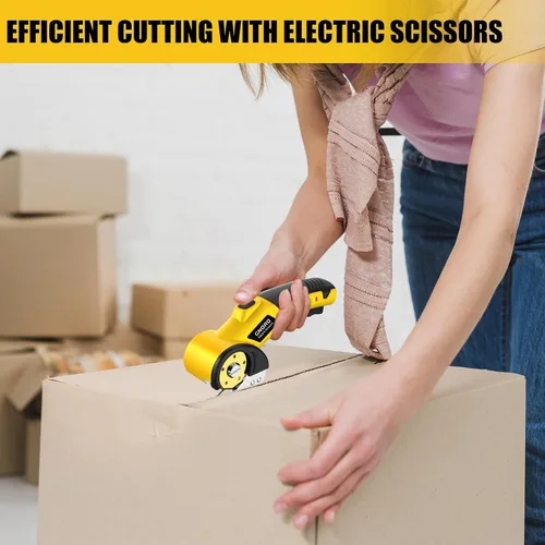 Miniatura 6 de Tijeras Eléctricas Inalámbricas, Cortador de Cartón con Luz LED, Cortador de Caja Eléctrico Rotativo Recargable de 4V, 2 Cuchillas, Adecuado