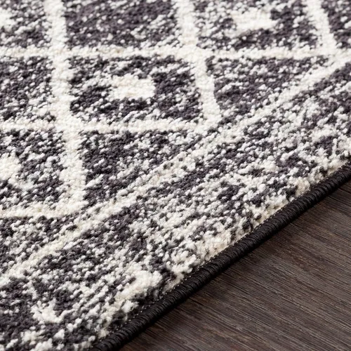 Miniatura 7 de Livabliss Alfombras de Área - Alfombra Chester Boho Marroquí Negra de 2x16 para Sala de Estar y Dormitorio - Alfombra Geométrica Blanca y Gris
