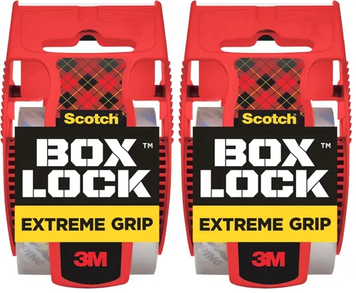 Miniatura 10 de Cinta de embalaje Scotch Box Lock, cinta de embalaje transparente, cinta adhesiva de agarre extremo para cajas de envío navideño, 1.88 pulgadas x